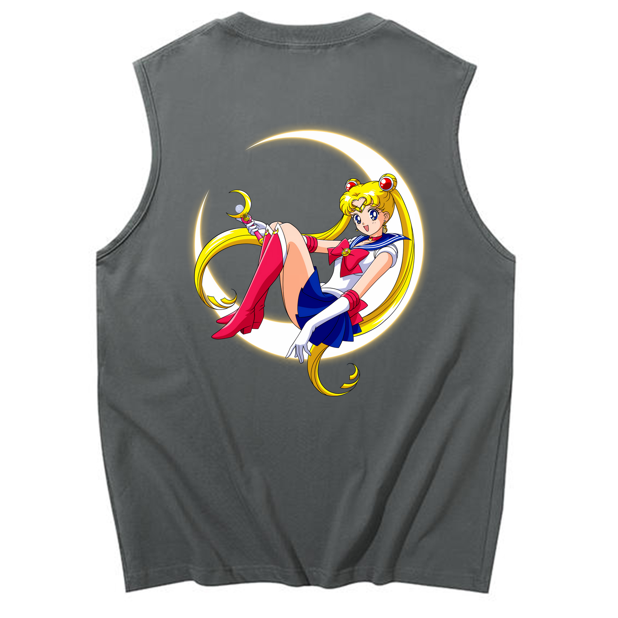 （画像用） 美少女戦士セーラームーン 月野 うさぎ つきの うさぎ Sailor Moon Tsukino Usagi コットン100％タンクトップ（背面プリント）
